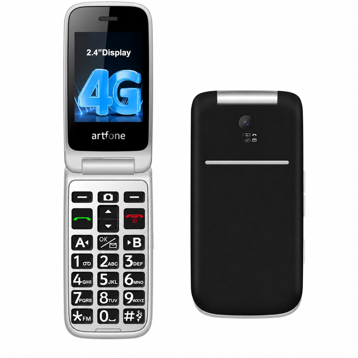 Artfone G3 Senioren Telefoon 4G - Klaptelefoon Dubbel Scherm - SOS Noodknop - GSM Dumbphone - Zwart