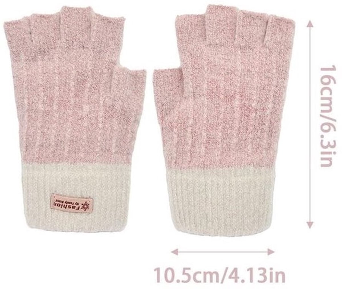 Vingerloze Handschoenen - 2 Paar - Thermische Winterhandschoenen - Warme Gebreide Halve Vingers - Typen Handschoenen voor Hardlopen - Geschikt voor Dames - Vingerloze Wanten