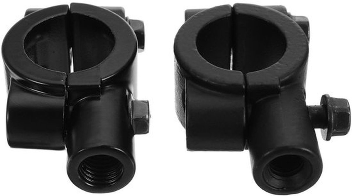 Motorfiets Fiets Zijspiegels Houder Klem Adapter - Eenvoudige Installatie - Zwart - Duurzaam Aluminium - Geschikt voor 22 mm Stuur - 8/10...