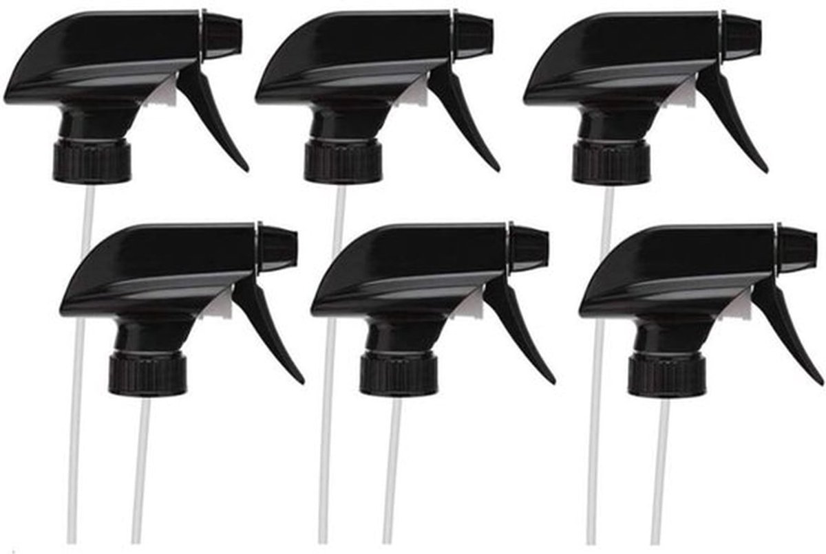 Sproeier Heavy Duty - Vervangingsnozzle - Trigger Sproeier - 6 Stuks - Compatibel met Boston Flessen - 28-400 Nek - Spuitkop