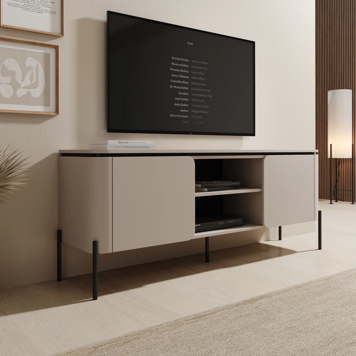 Meubella - Breva - TV-Meubel - Beige - 163x40x65 cm