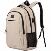 TRVLMORE 28L Rugzak - Rugtas met 15,6 Inch Laptopvak - Schooltas - Laptoptas - Spatwaterdicht - Heren en Dames - Jongens en Meisjes - Beige