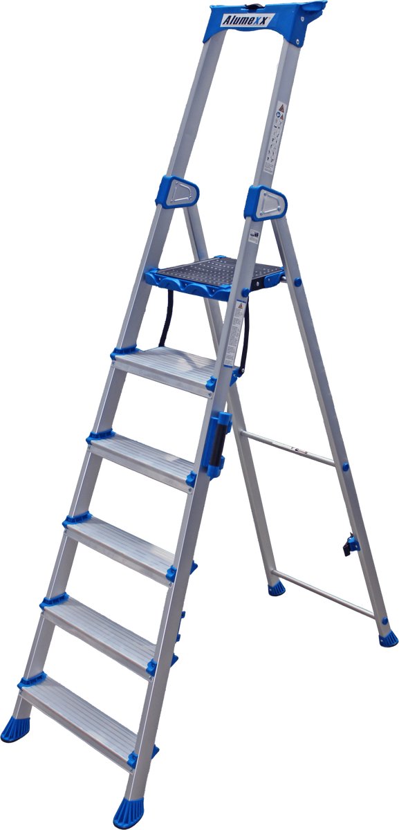 Alumexx Twin-Deck - Huishoudtrap 6 treden - Keukentrap - Inklapbaar - 3.25m werkhoogte