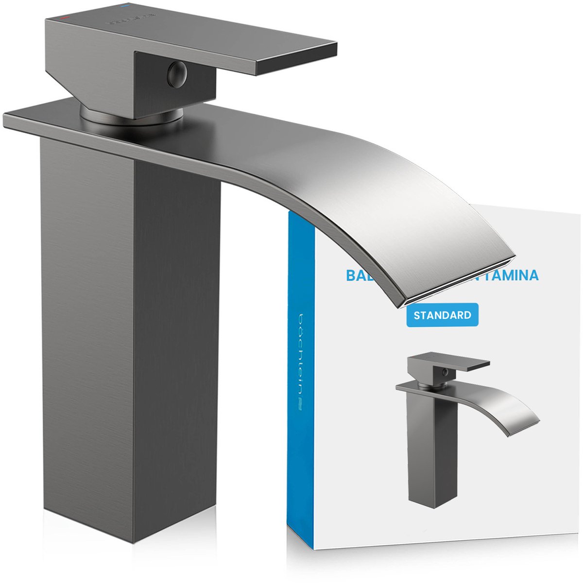 Bächlein Wastafelkraan Tamina waterval-design - Antraciet