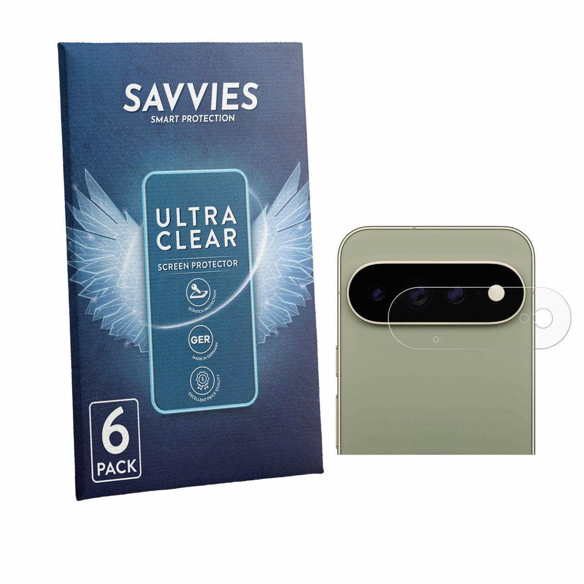Savvies - Screenprotector voor Google Pixel 11 Pro XL (ALLEEN Camera Lens) - Folie Beschermfolie transparant 6 Stuks