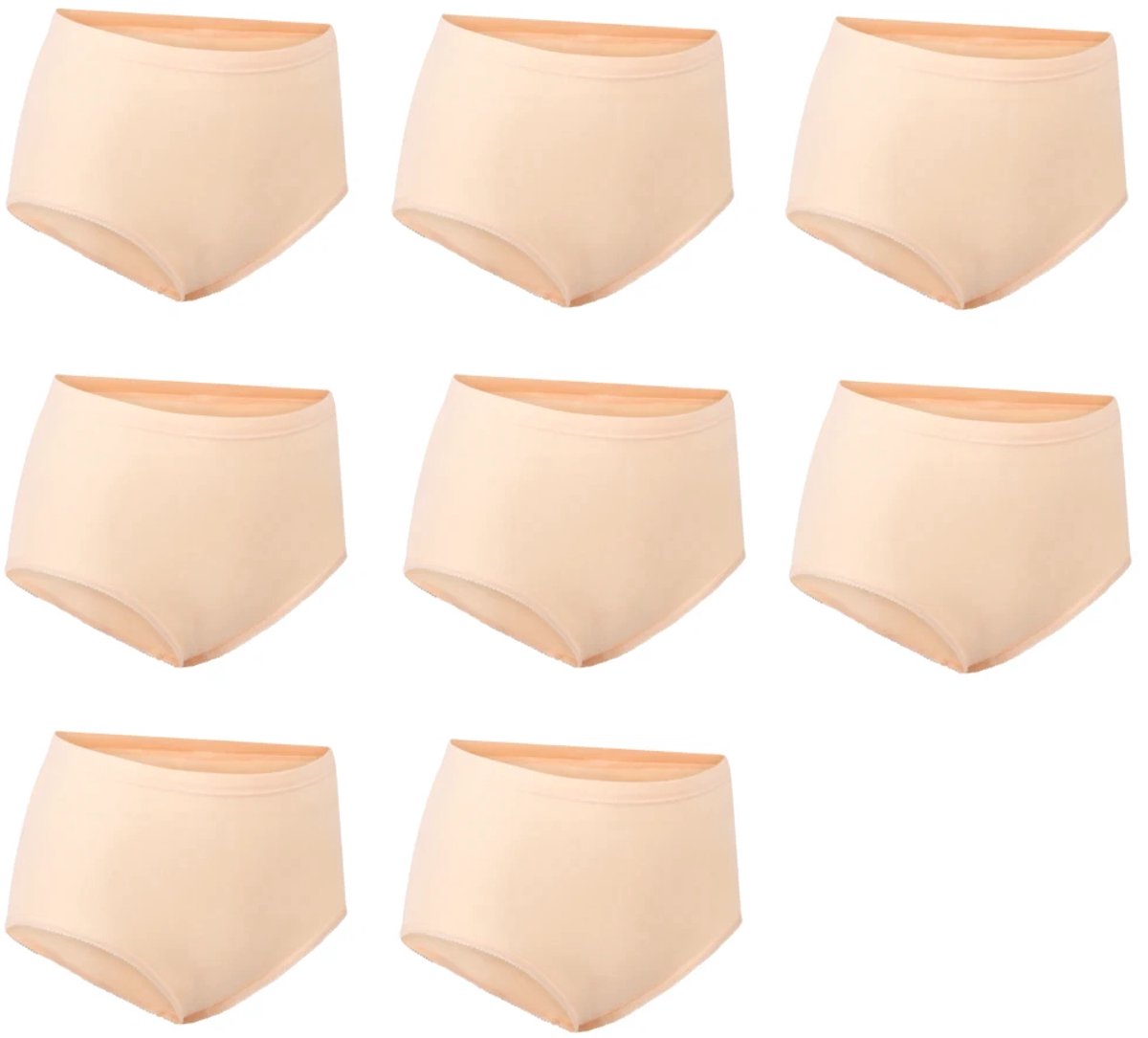 Racky Twenty dames taille slips - Elastisch katoen - 8-pack - Maat M - beige