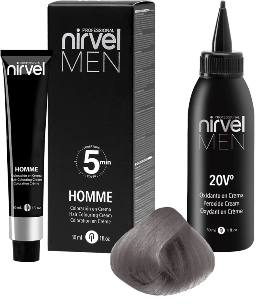 Haarkleur Zonder Ammoniak Men 5 Minutes Nirvel Donker Grijs (30 ml)