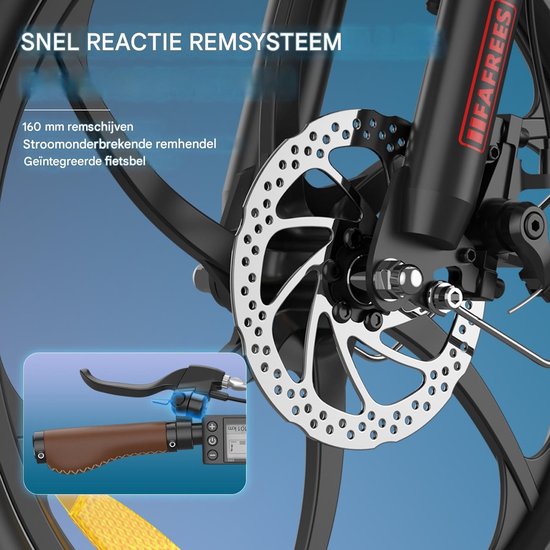Fafrees 25AH Elektrische vouwfiets - E-Bike - 20 x 3.0 Inch Dikke Banden - Maximaal bereik 150 km - Shimano 7 versnellingen - 20 Inch opvouwbare City Commuter E-Bike - Elektrische stadsfietsen– Zwart van FAFREES — afbeelding 3