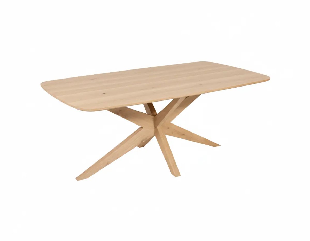 Teakea - Nordic Star | Deens Ovaal Eiken Eettafel met Massieve Spinpoot