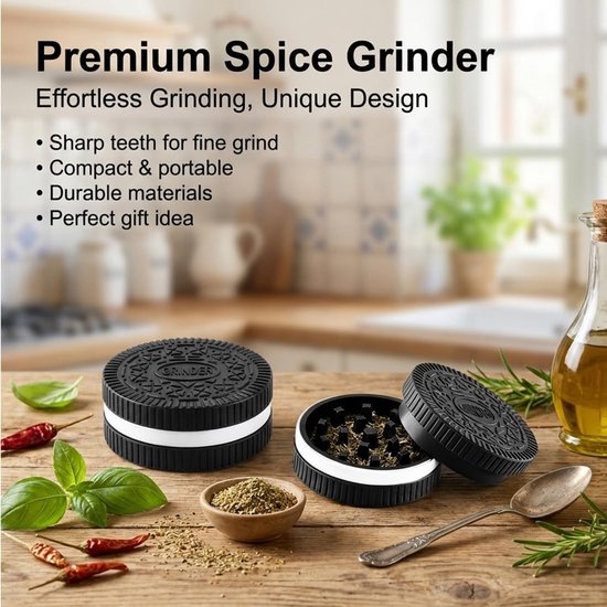 Grinder Set van 4 - Zwart - 5,5 x 2,5 cm - Zinklegering met Pollenschraper - Voor Specerijen en Kruiden — afbeelding 3