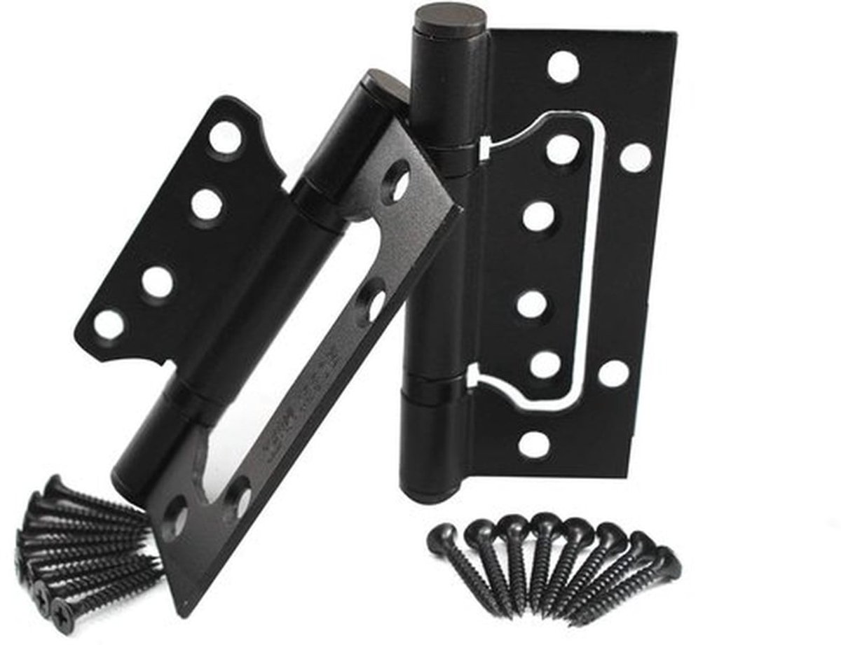 Deurenhinges 4 Inch - RVS - 2 Stuks - Antiroest - Zwart - Geluidsarm - 100 kg Draagvermogen - Deuren