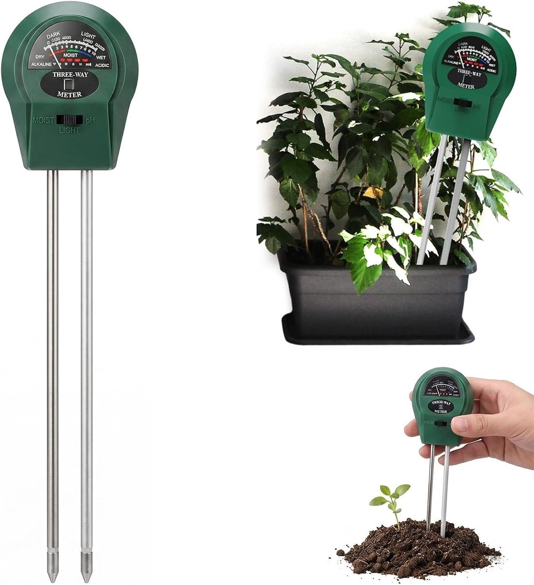 Bodemvochtigheidsmeter - Groen - 18 cm - Watermonitor voor Planten - Voor Tuinieren en Kamerplanten