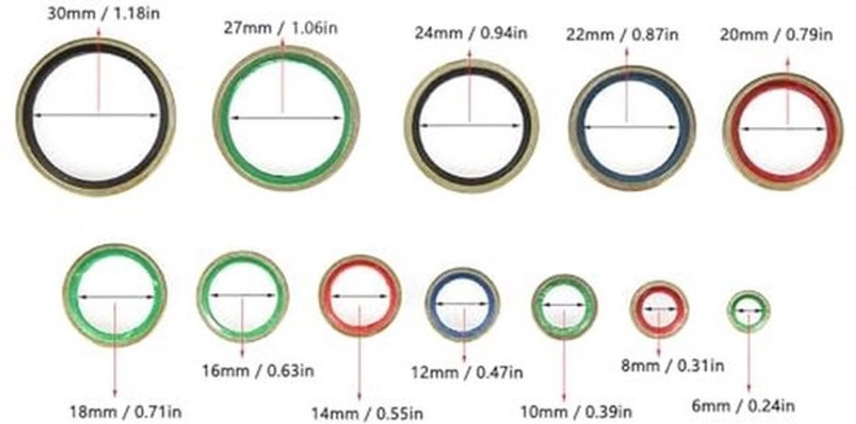 Rubber Ring - 240 Stuks Assortiment - Afdichtingstape - Afdichtingskit - Rubber Ringen Assortiment - NBR Coating - Temperatuur- en Corrosiebestendig - Afdichtring