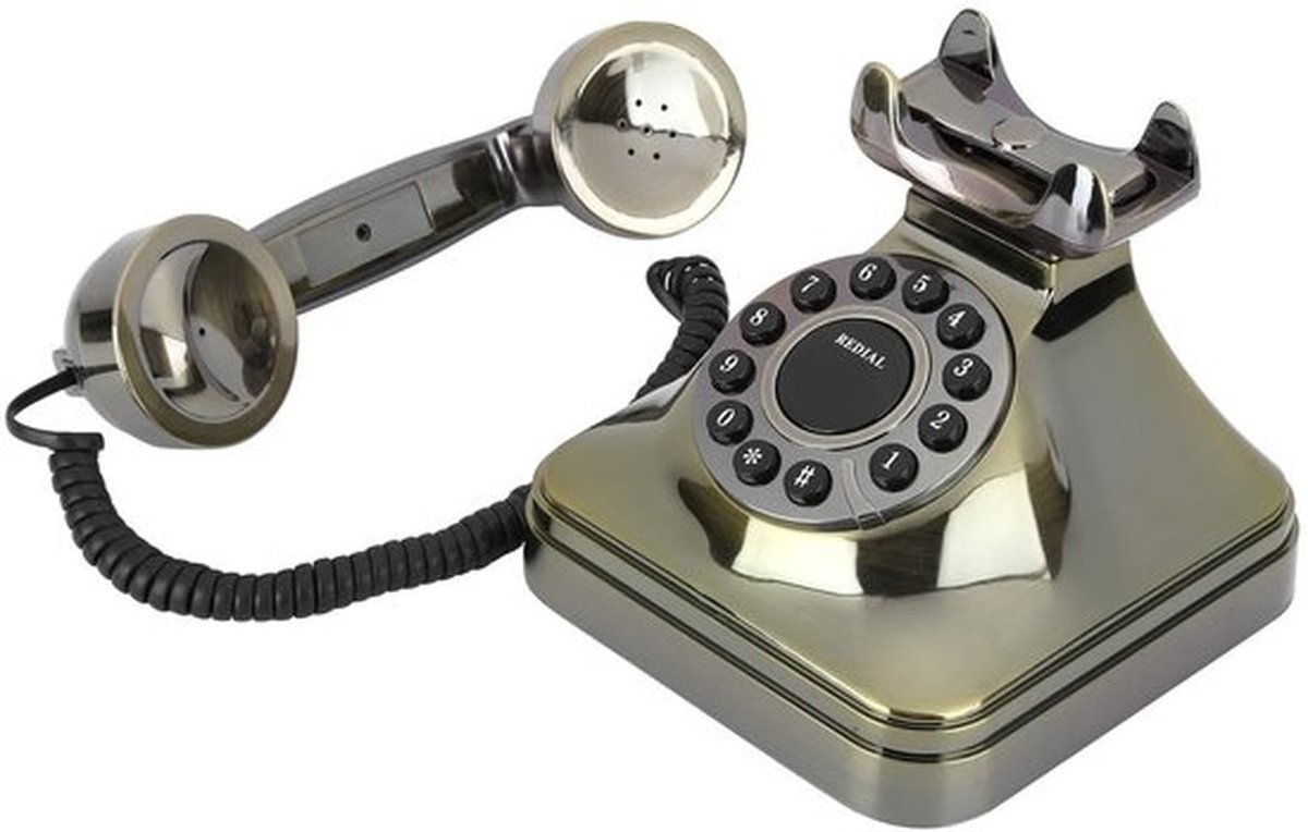 Telefoon Antiek Brons - Vintage Telefoon - Vaste Telefoon - Grote Knoppen - Hoogwaardige ABS - Schokbestendig Design