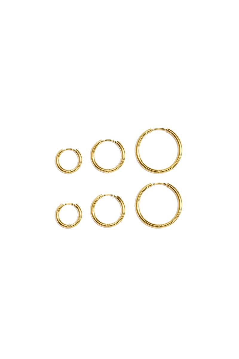 Niva - Oorbellen Set - Stainless Steel - - Goud
