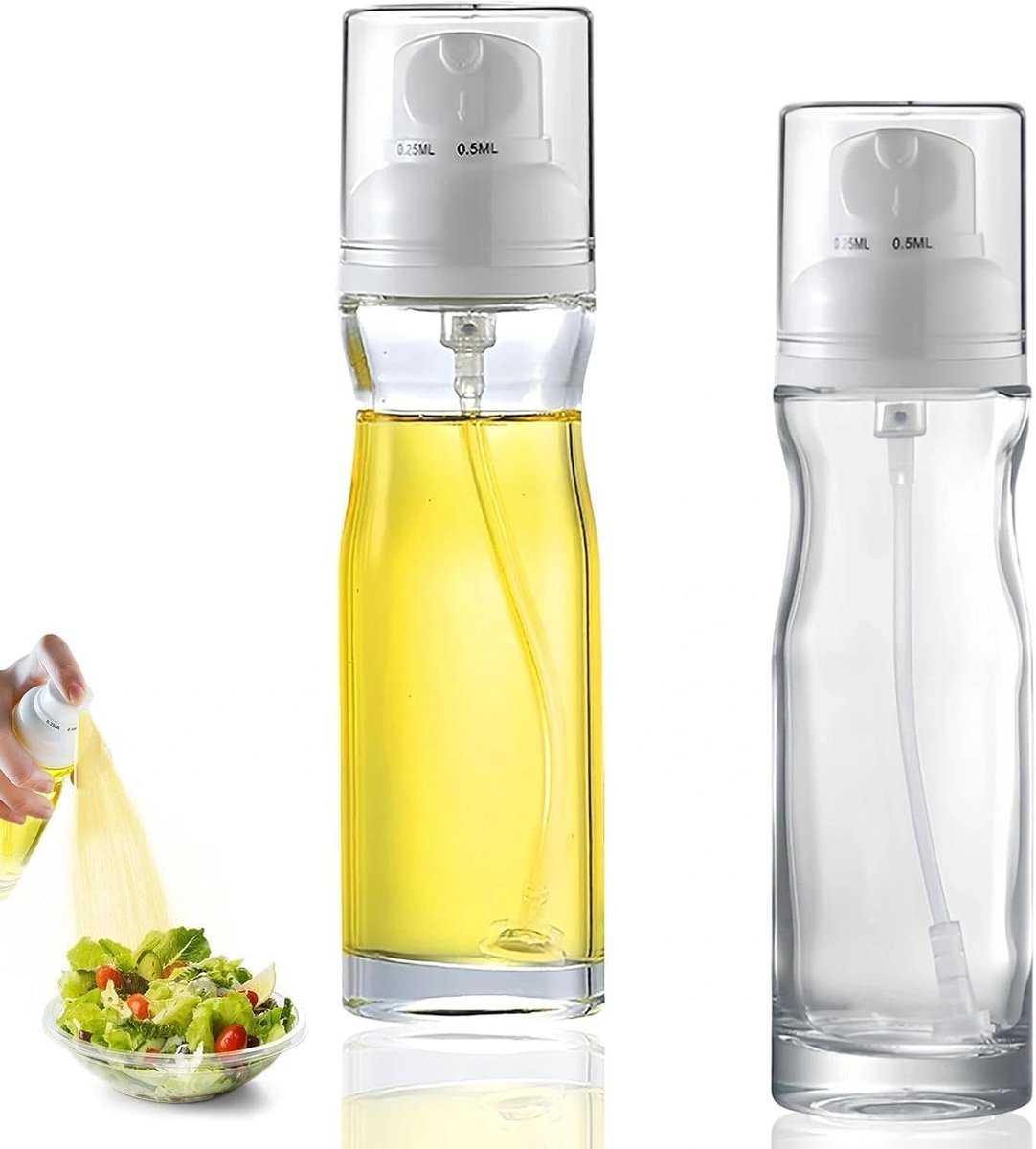 Olijfoliesprayer - Transparant - 200 ml - Glas en PP Kunststof - Voor Keuken en Restaurant