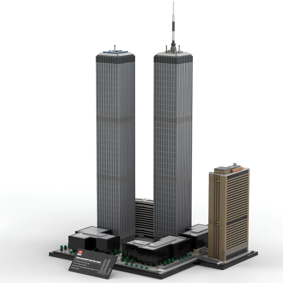 Zhe Gao World Trade Centre XXL mega bouwset | Amerika New York icons modelbouw | Creator expert architecture bouwpakket | Technische speelgoed ideas voor volwassenen & kinderen | Big Apple skyline | Niet geschikt voor Lego | Bouwdoos met 7129 bloks