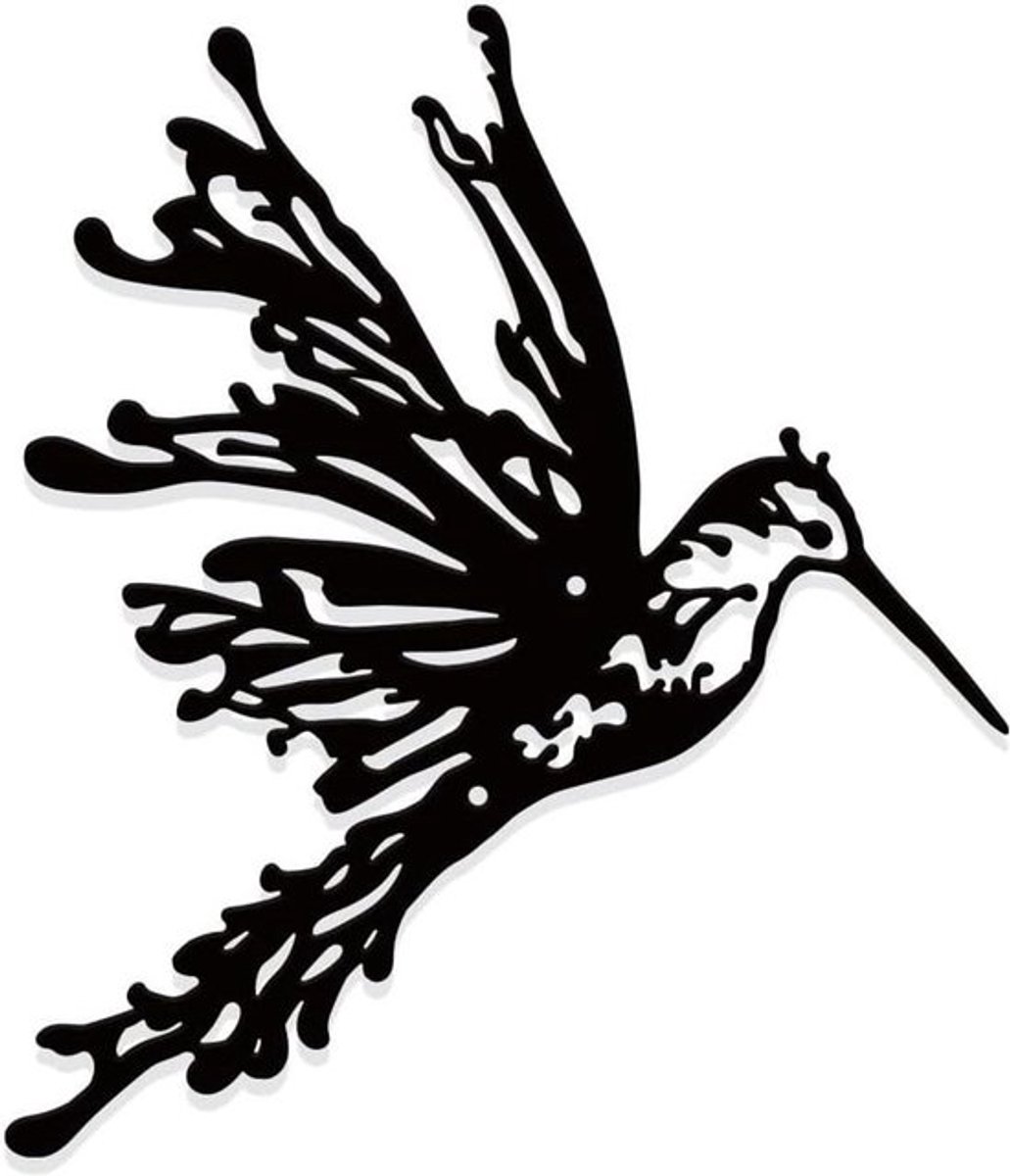 Metalen vogels muurkunst decoratie - Vogels - Rustiek - Zwart - Minimalistisch - Decor - Geschikt voor binnen - Zwart metaal - Voor woonkamer badkamer slaapkamer - 26 x 30 cm.