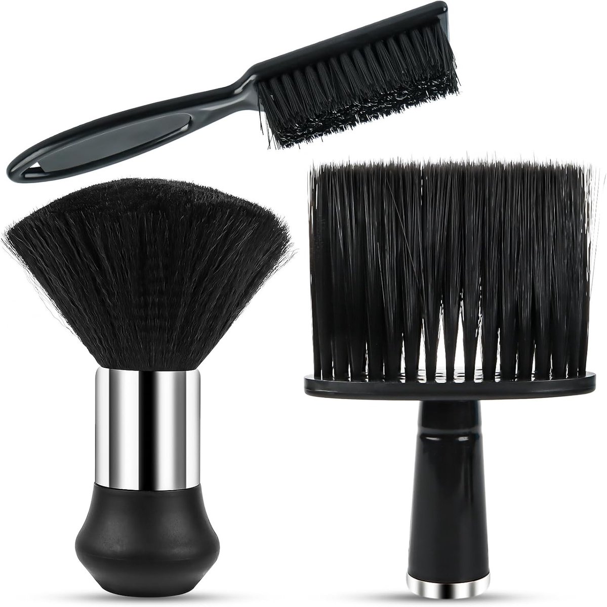 Set van 3 Professionele Borstels voor Kappers - Haren Verwijderen rond Nek en Oren, Ideaal voor Schoonmaken en Styling