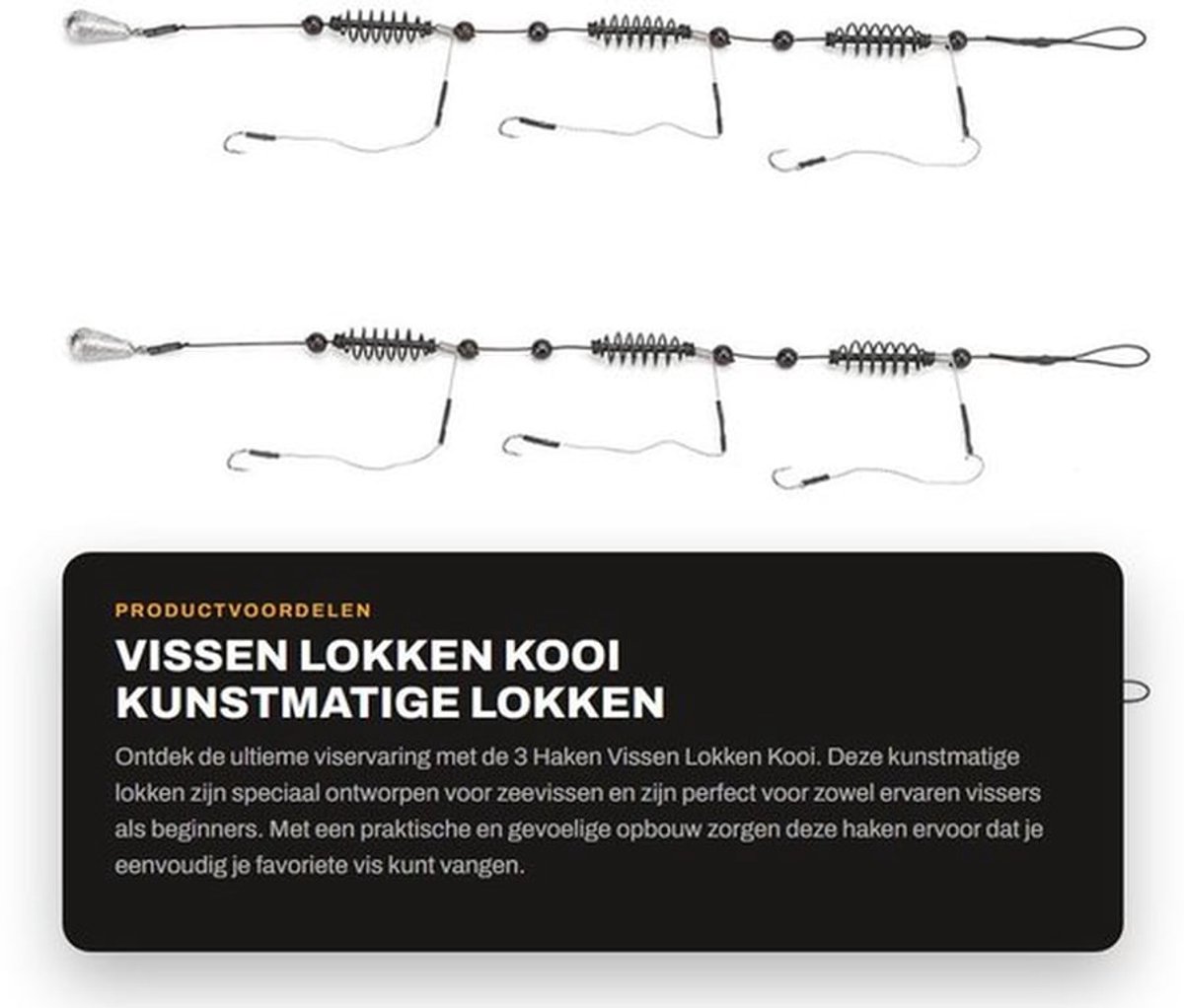 Vissenlokken Set van 3 - Kunstmatige Vissenlokken - Visgerei voor Zeevissen - Visoogst - Vistas Accessoires - Praktisch en Effectief - Visaas
