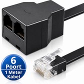 Twenty4seven® P1 Splitter XL 6 Poort - 1 Meter Kabel - Geschikt voor HomeWizard & Slimme Meter - Verdeler RJ11 & RJ12 - Energiemeter & Laadpaal