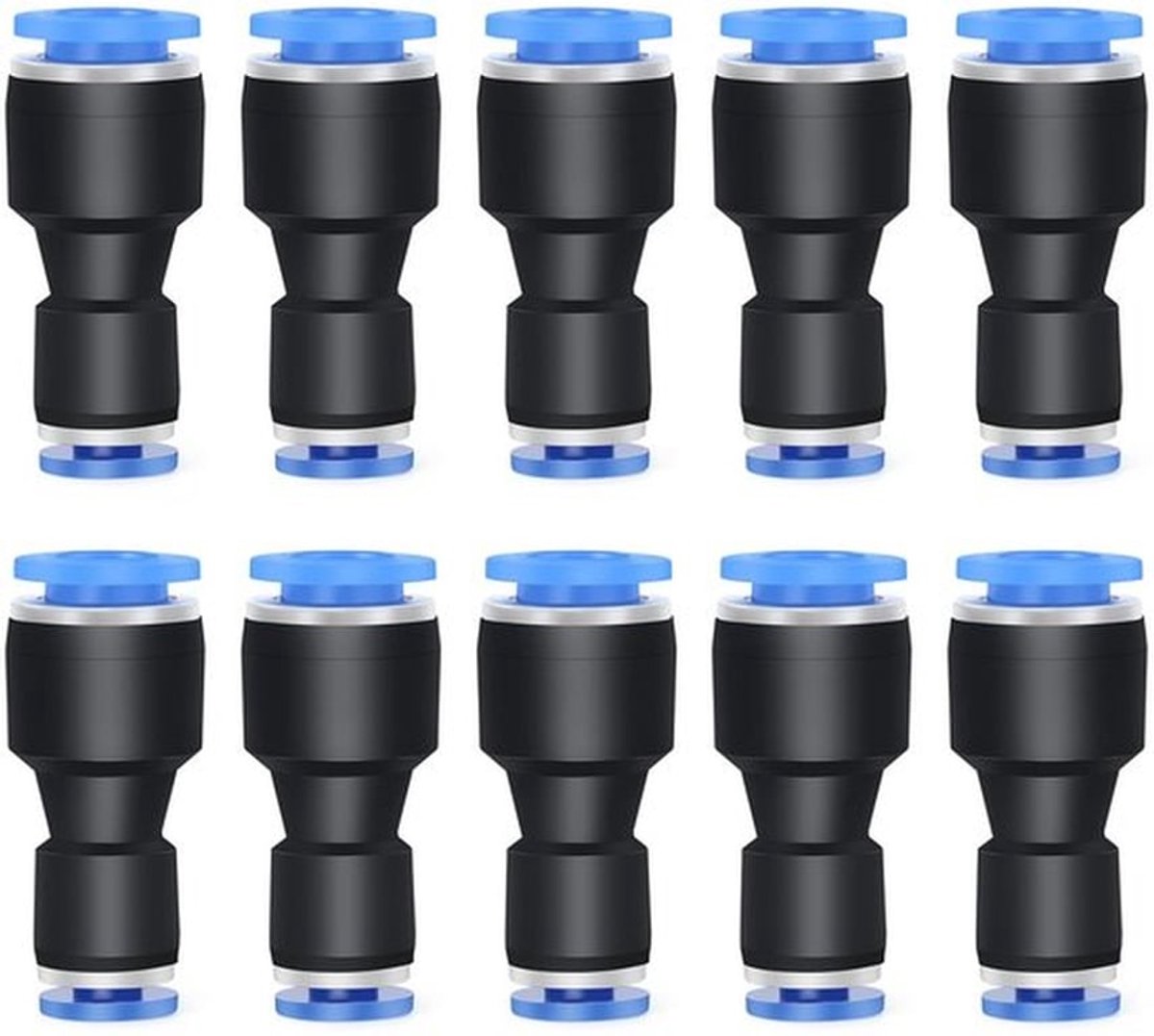Reductiefitting 10mm OD x 8mm OD - 10 Stuks - Pneumatische Aansluitingen - Duurzaam - Eenvoudige Montage - Hoge Installatie-efficiëntie - Pneumatische Fitting