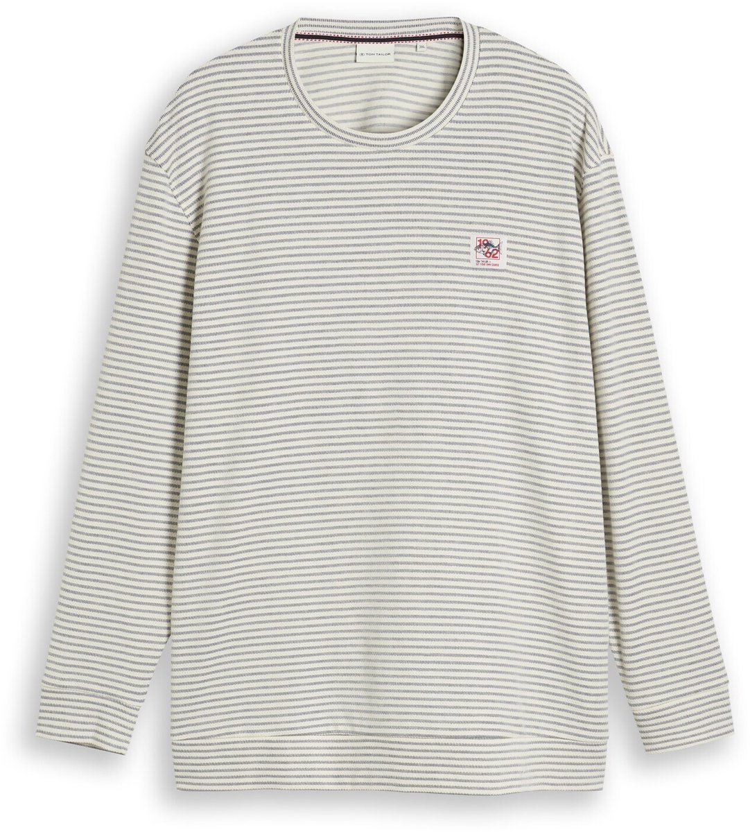 Tom Tailor - Plus Size - T-shirt met lange mouwen en streepmotief - Maat 3XL - offwhite structured stripe