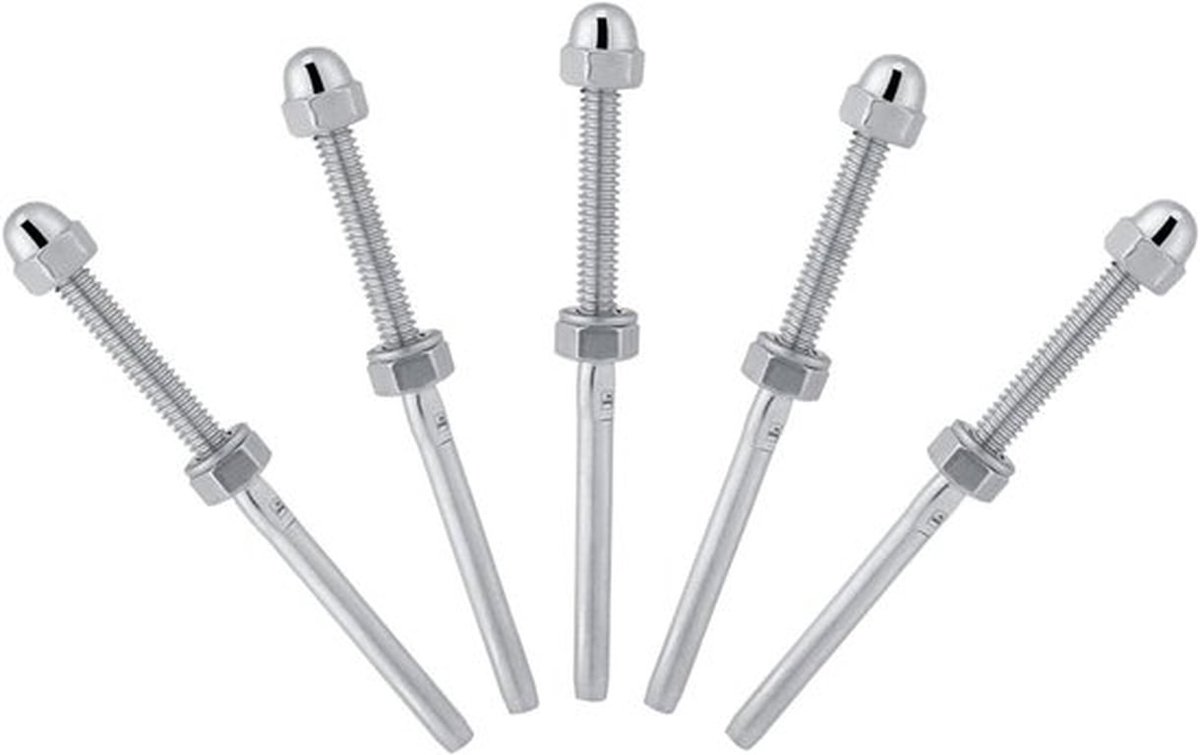 Spanner eindstukken - reling-systeem - roestvrijstaal - Stud 10 stuks - Geschikt voor kabel - Spanner eindstukken voor 1/8 inch kabel.