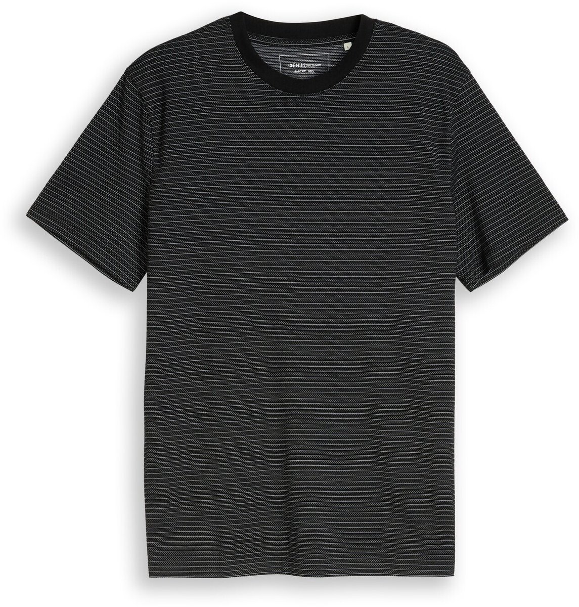 Tom Tailor Denim - T-shirt met streepmotief - Maat XL - black white fine stripe