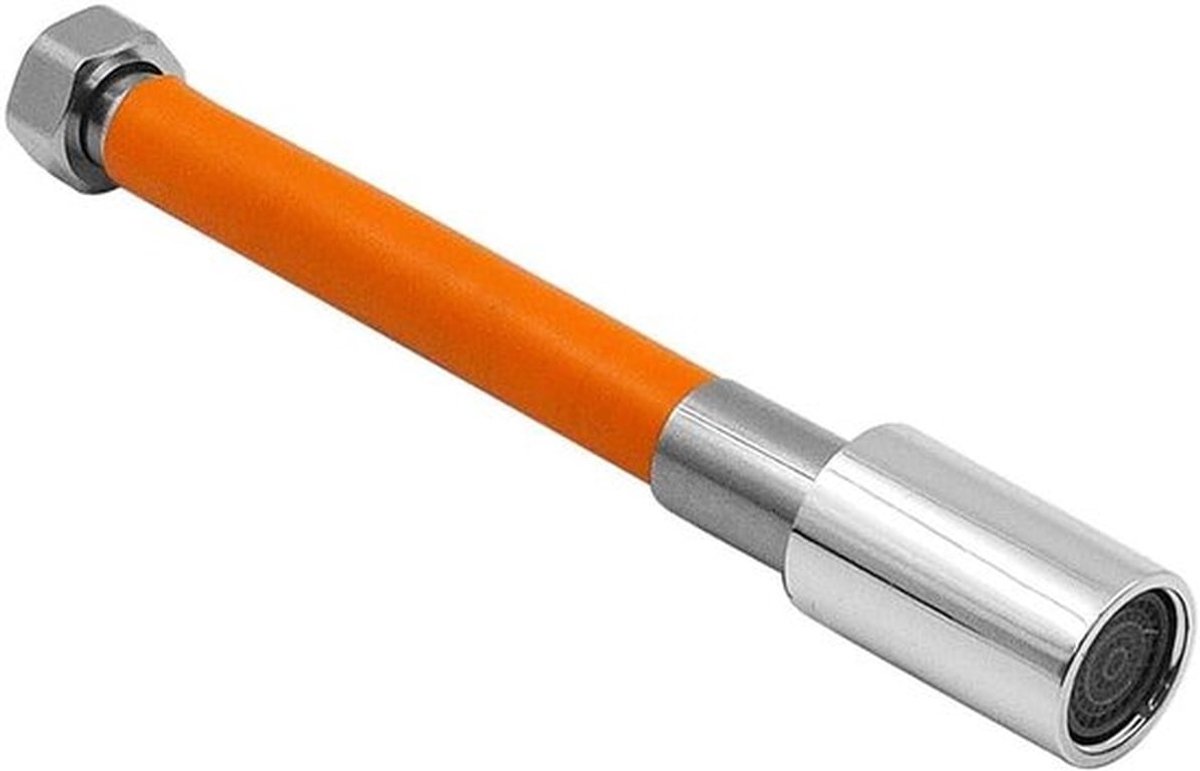 Kraanverlenger - Keukenkraanverlenging - Schuimende verlengbuis - Universeel - 360 graden buigbaar - Verstelbaar - Aanrecht - Compact en handig - Geschikt voor diverse kranen - Zwart 20 cm.