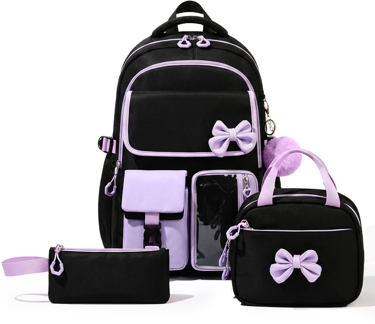 Solidchoice - 3-delige Schooltasset voor Meisjes met Lunchbox en Etui