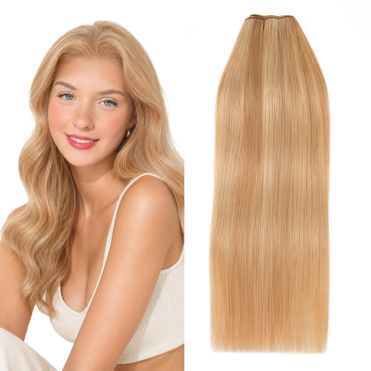 Solidchoice - Echt Haar Vlechten Dubbele Inslag Extensions 22 inch Goudbruin & Blond