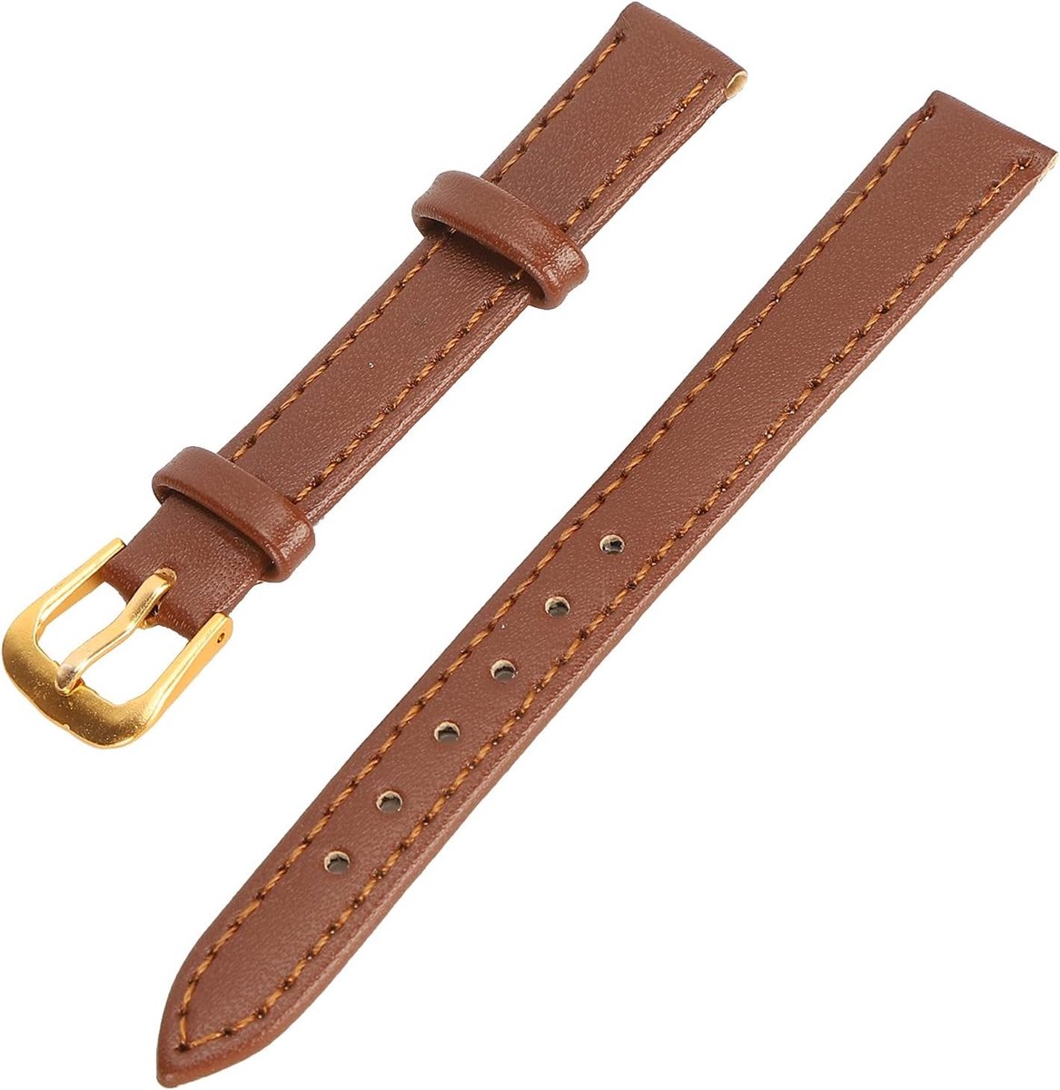 Comfortabele Bruine Horlogeband, Zachte Vervangband met Gepolijste Gesp, Unisex Universele Horlogeband voor Horlogemakers, Geschikt voor Mannen en Vrouwen (12mm)