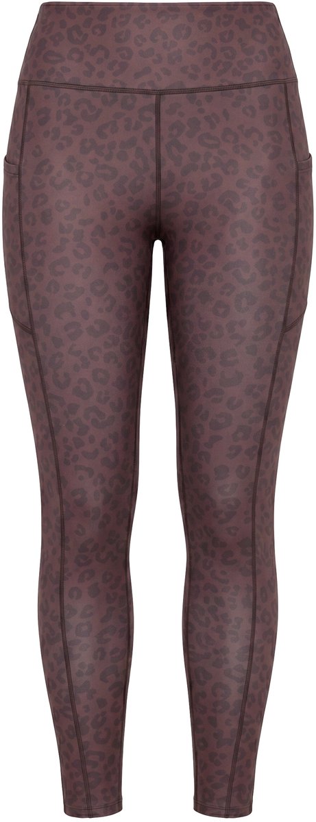 Studio Untold - Dames - Sportlegging tot op de enkels luipaardmotief - Chocolade - Maat 42+