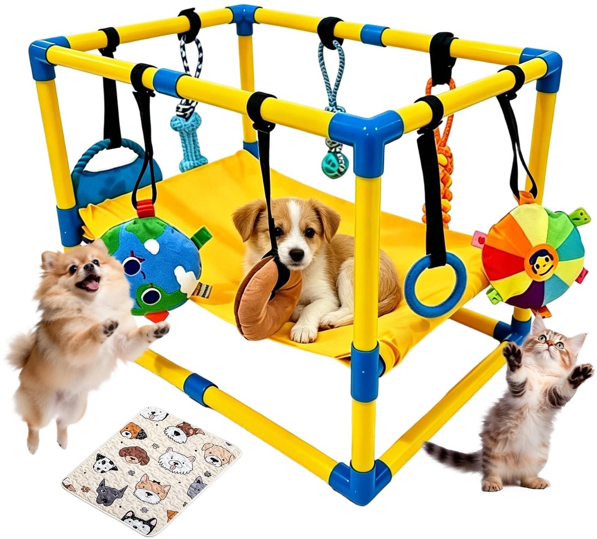 Solidchoice - Speelhal voor Puppy’s met Hangmat en Speelgoed