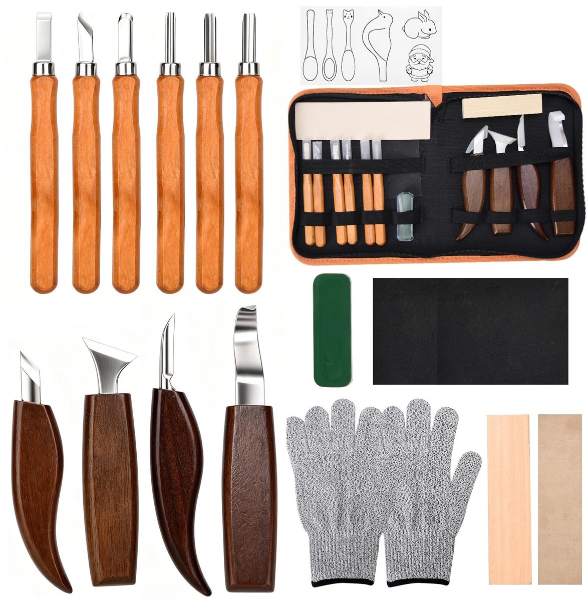 Solidchoice - Houtsnijgereedschapsset - 30-in-1
