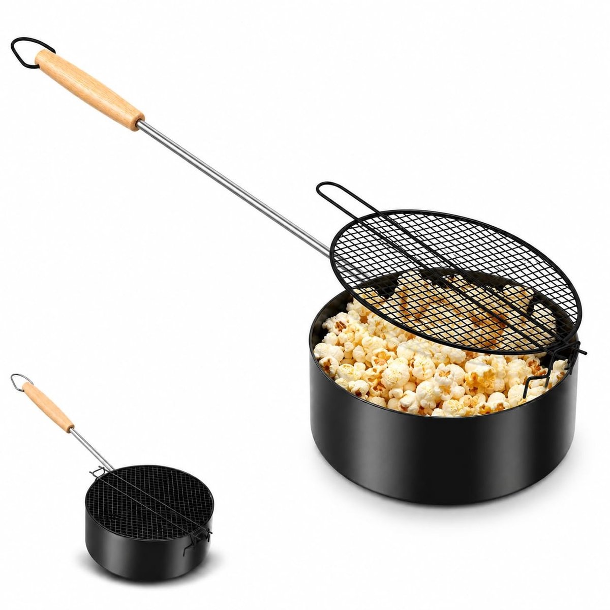 Solidchoice - Popcornmaker voor Kampvuur met Veiligheidsgreep
