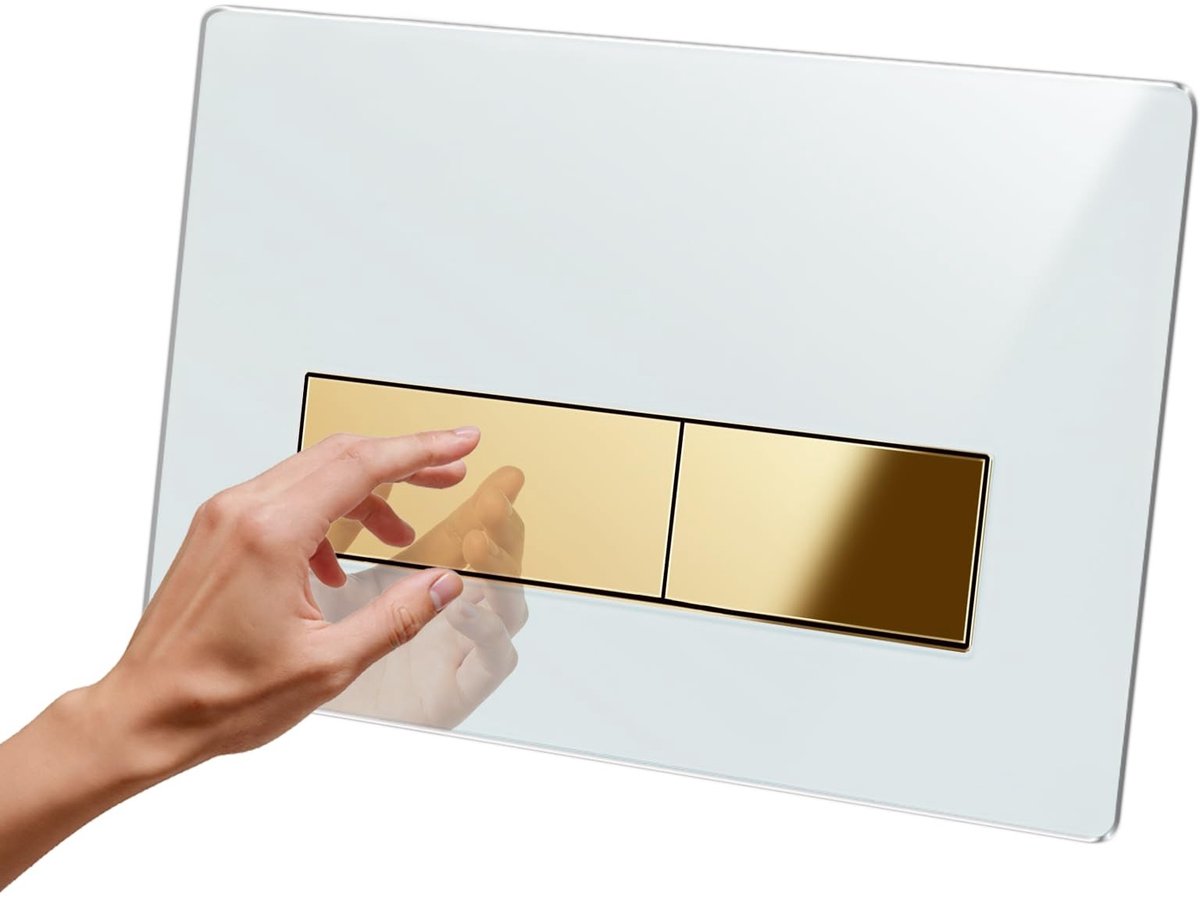 Solidchoice - WC-drukplaat voor Geberit Sigma in Wit en Goud