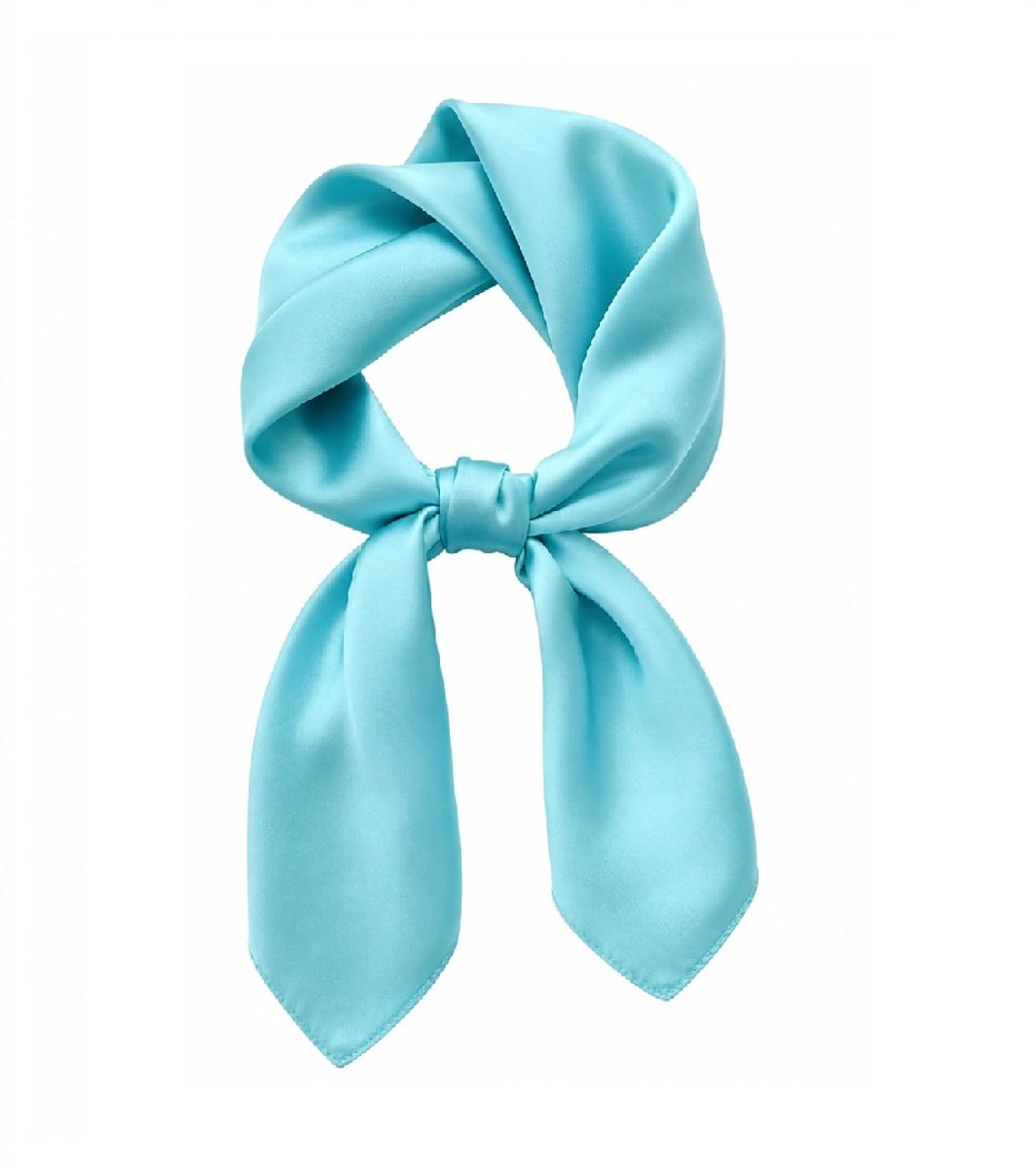 Dames sjaaltje satijn silk feeling- Licht blauw 70x70 CM -Youhomy accessoires Fashion Zijde zachte Sjaaltje- Hoofdsjaal - Cadeau voor vrouwen ,dames- Stewardess Sjaaltje blauw| Moederdag cadeau| Valentijnsdag cadeau