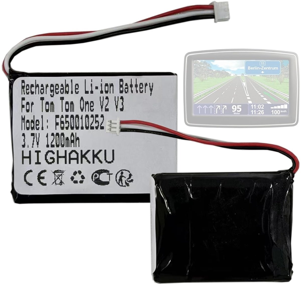 Solidchoice - Vervangende F650010252 Batterij voor Tom Tom One XL GPS Navigatie