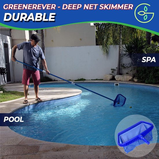 Pool Skimmer Net - Blauw - 50 cm - Heavy Duty Bladreinigingshark met Fijn Gaas - Voor Zwembaden, Hot Tubs en Vijvers — afbeelding 3