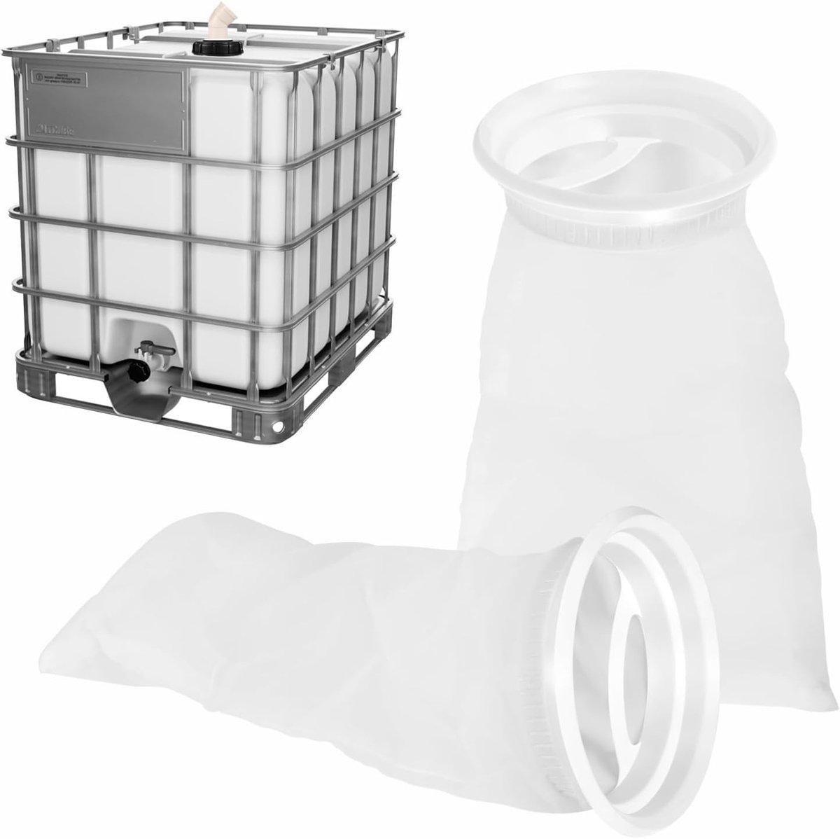 IBC Dekselfilter - Nylon - 2 Stuks - Wasbaar Regenwaterfilter voor IBC-tank