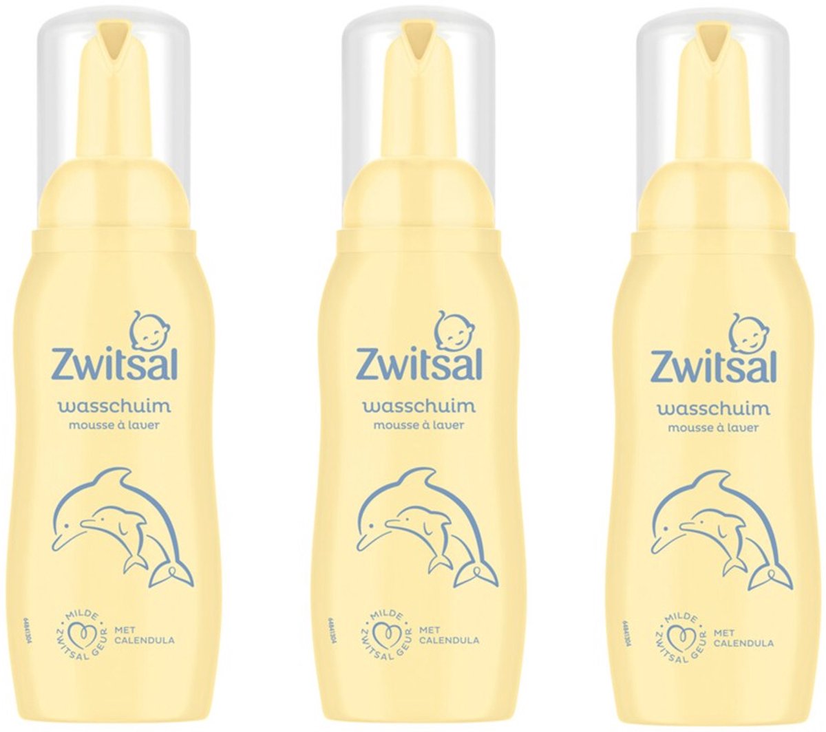 Zwitsal - Milde Baby Wasschuim - Gevoelige Babyhuid - 200 ml - Bulkverpakking - 3 stuks