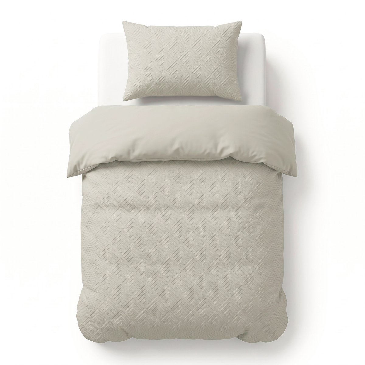 Sleeptime Modern Geo 3D Dekbedovertrek – 140x200/220 cm – Cream