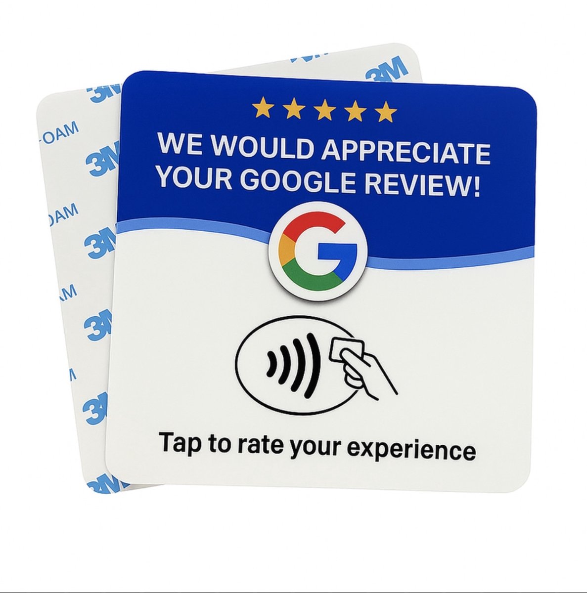 Google Review NFC Kaart – Herprogrammeerbaar – Zelfklevend – PVC – 1 Stuk
