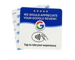 De Centrale Winkel Google Review NFC Kaart – Herprogrammeerbaar – Zelfklevend – PVC – 1 Stuk