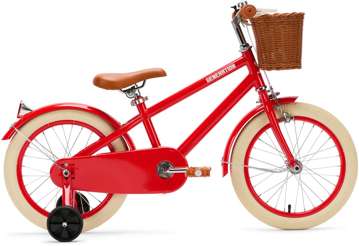Generation Retro 16 inch Rood – Kinderfiets met Mandje