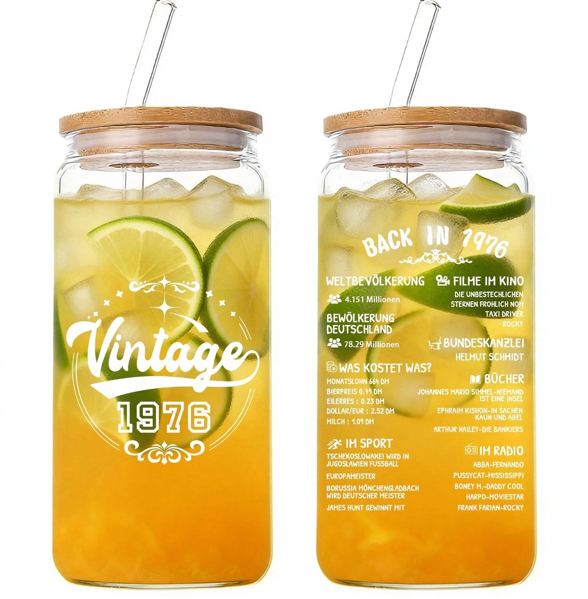 Solidchoice - Vintage 1976 Verjaardag Glas voor Vrouwen
