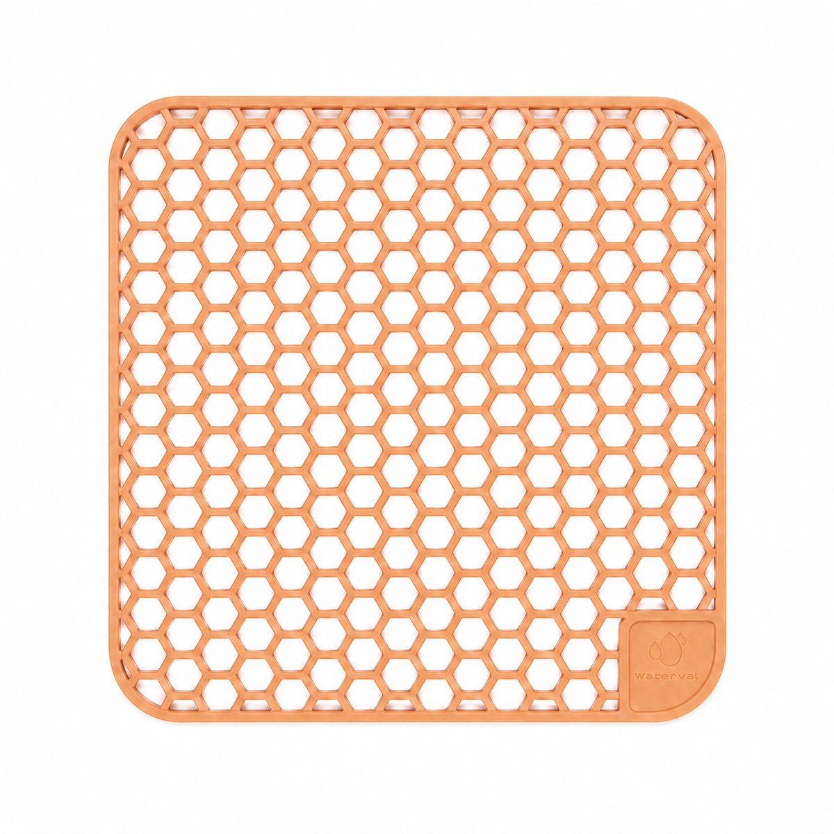 Waterval Gootsteenmat - Siliconen - Koper - 34,5 x 34,5 cm - Vierkant