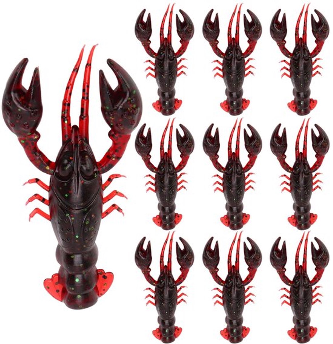 Kunstaas - Soft Shrimp - Perfect voor Karper- en Baarsvissen - 10 Stuks Rood - Vissen - Kwalitatief en Effectief - Geschikt voor Sportvissen